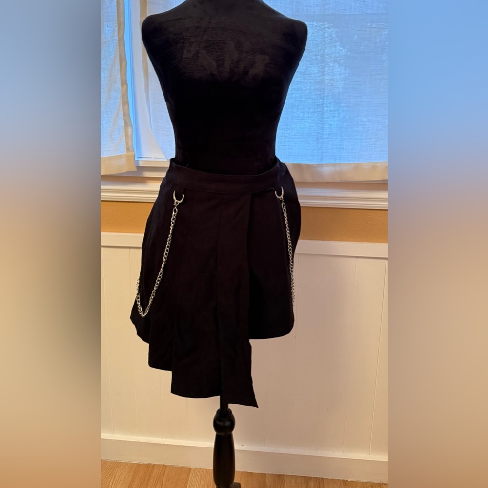Black Chain-Embellished Skirt